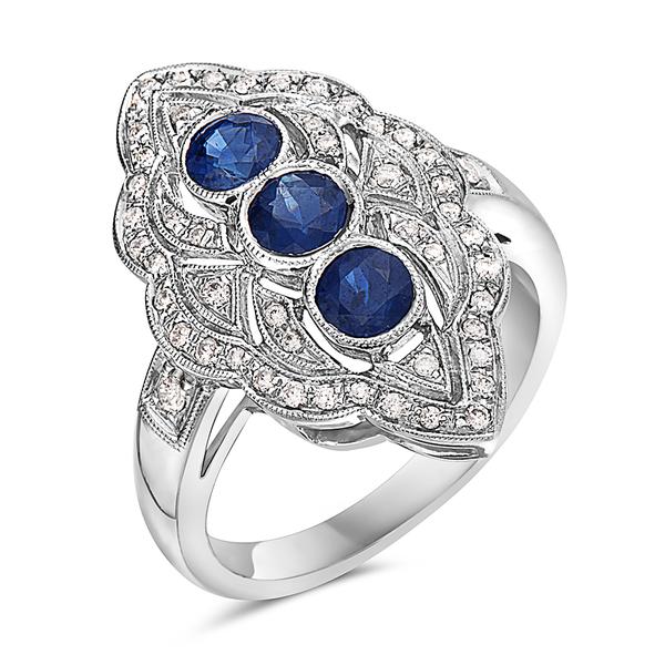 View 14Kw or y/14kr Gold Sapphire Ring