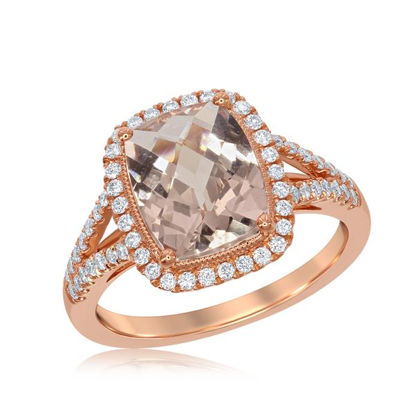 View 14Kw or y/14kr Gold Morganite Ring