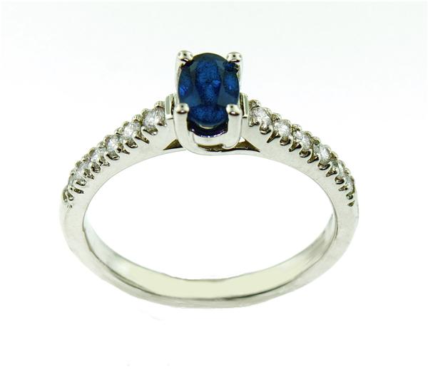 View 14Kw or y/14kr Gold Sapphire Ring