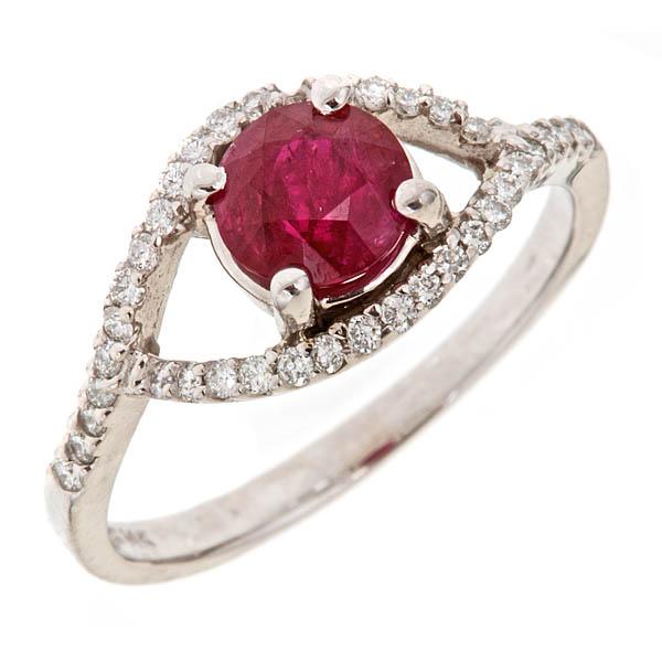 View 14Kw or y/14kr Gold Ruby Ring