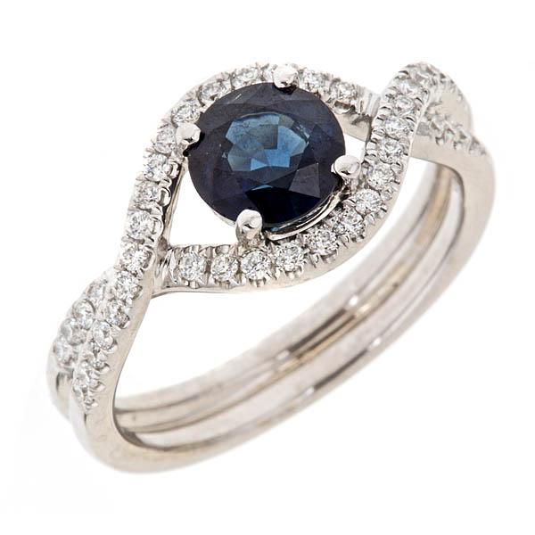 View 14Kw or y/14kr Gold Sapphire Ring