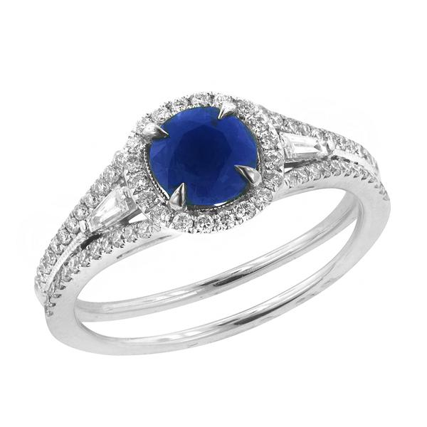 View 14Kw or y/14kr Gold Sapphire Ring