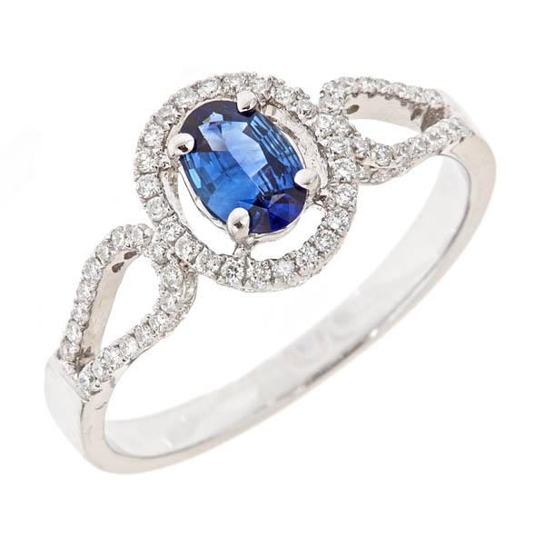 View 14Kw or y/14kr Gold Sapphire Ring