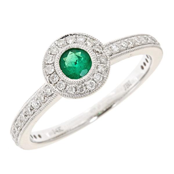 View 14Kw or y/14kr Gold Emerald Ring