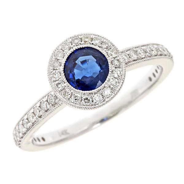 View 14Kw or y/14kr Gold Sapphire Ring