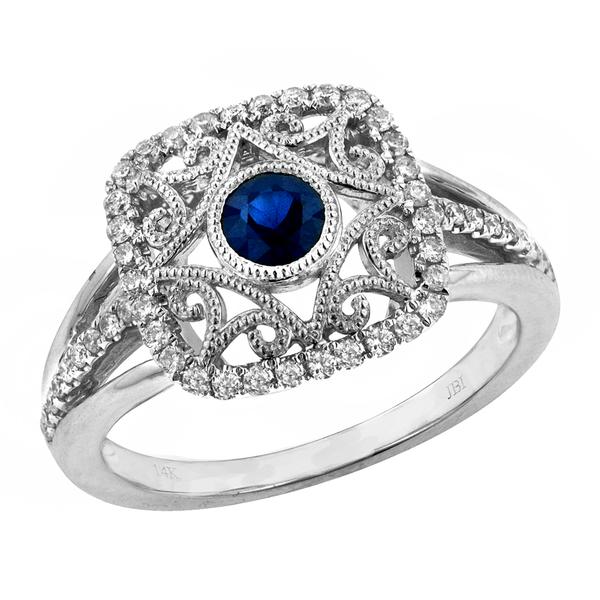 View 14Kw or y/14kr Gold Sapphire Ring