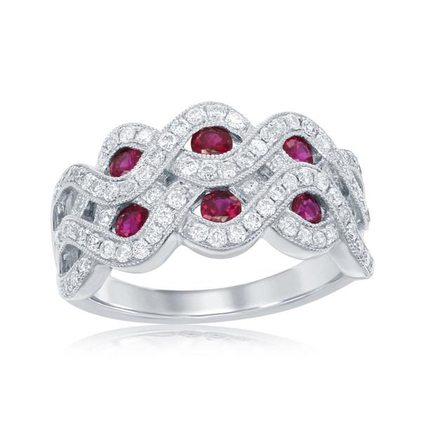 View 14Kw or y/14kr Gold Ruby Ring