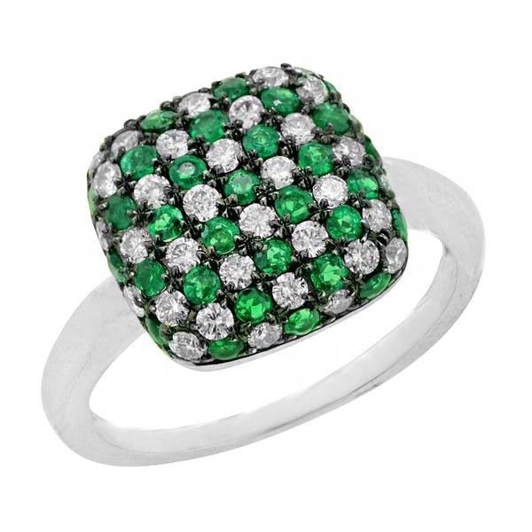 View 14Kw or y/14kr Gold Emerald Ring