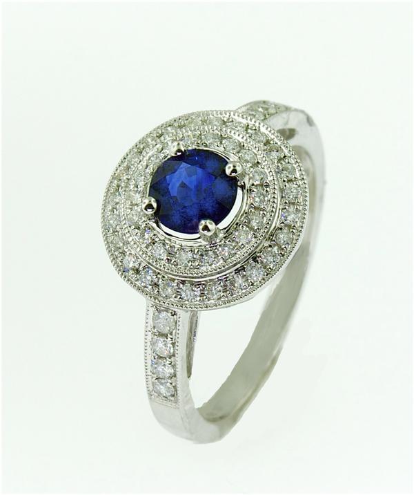 View 14Kw or y/14kr Gold Sapphire Ring