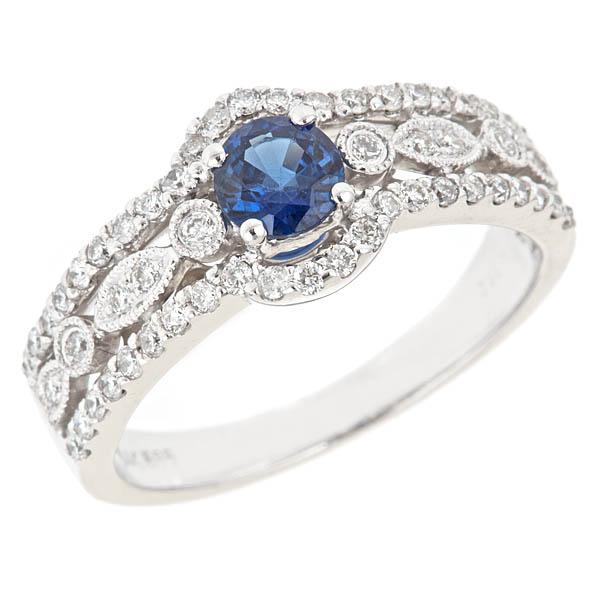 View 14Kw or y/14kr Gold Sapphire Ring