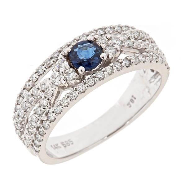 View 14Kw or y/14kr Gold Sapphire Ring