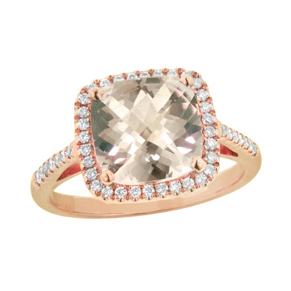 View 14Kw or y/14kr Gold Morganite Ring