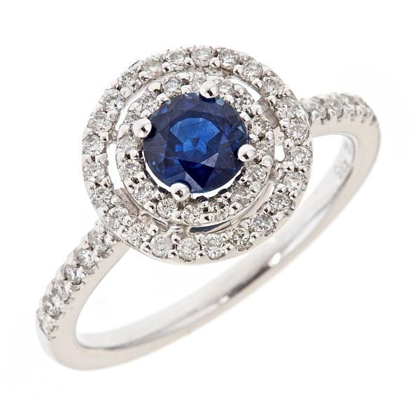 View 14Kw or y/14kr Gold Sapphire Ring