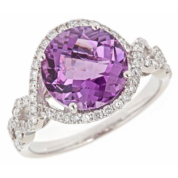 View 14Kw or y/14kr Gold Amethyst Ring