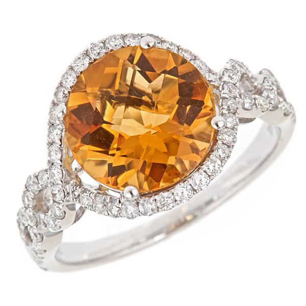 View 14Kw or y/14kr Gold Citrine Ring