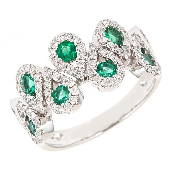 View 14Kw or y/14kr Gold Emerald Ring