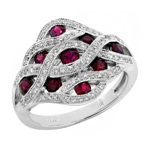 View 14Kw or y/14kr Gold Ruby Ring