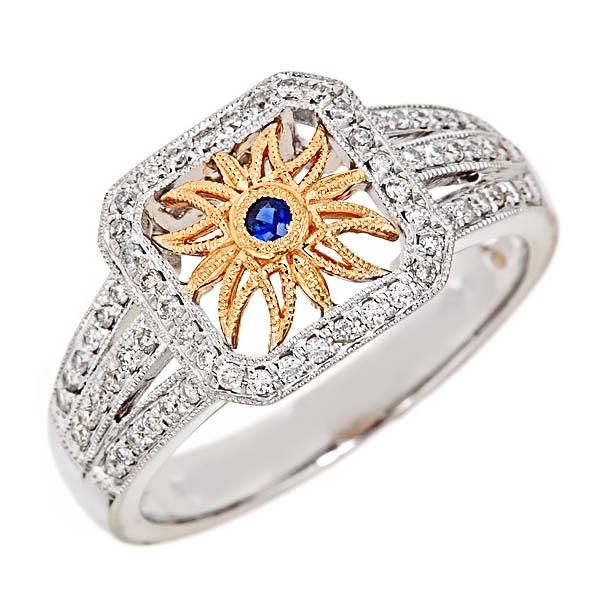 View 14Kw or y/14kr Gold Sapphire Ring