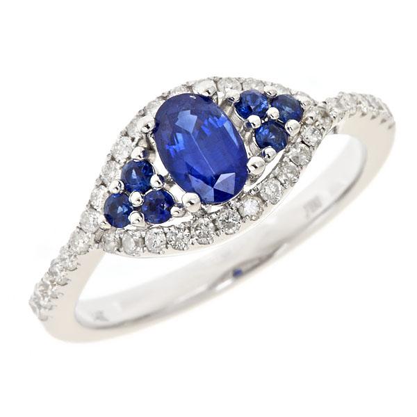 View 14Kw or y/14kr Gold Sapphire Ring