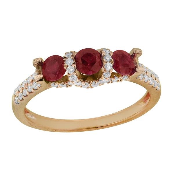 View 14Kw or y/14kr Gold Ruby Ring