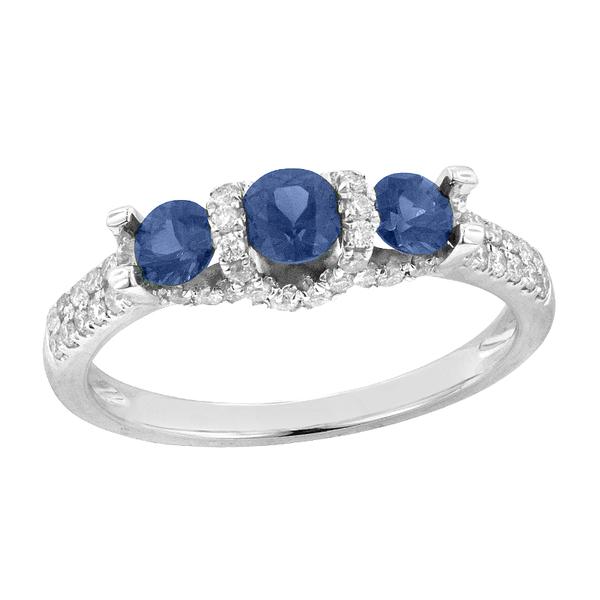 View 14Kw or y/14kr Gold Sapphire Ring