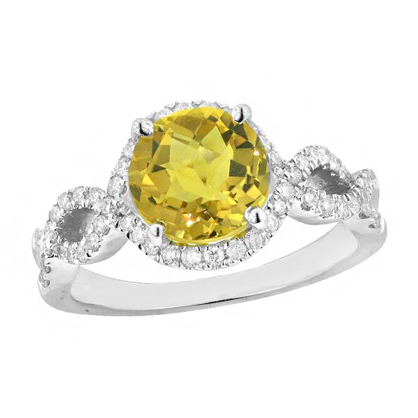 View 14Kw or y/14kr Gold Citrine Ring