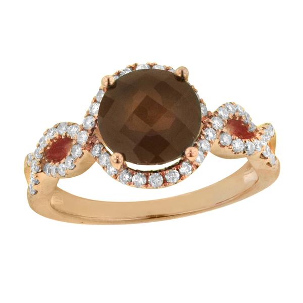 View 14Kw or y/14kr Gold Garnet Ring