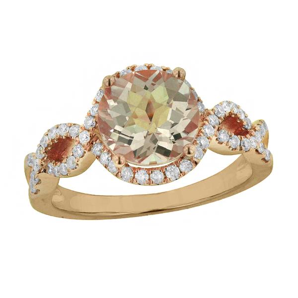 View 14Kw or y/14kr Gold Morganite Ring