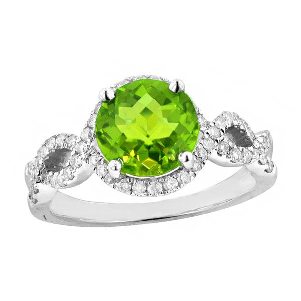 View 14Kw or y/14kr Gold Peridot Ring