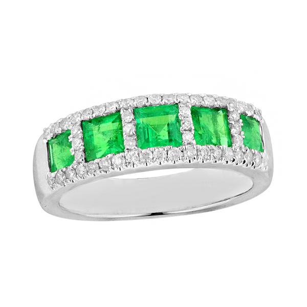 View 14Kw or y/14kr Gold Emerald Ring