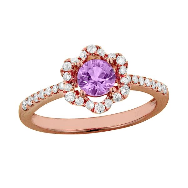 View 14Kw or y/14kr Gold Pink Sapphire Ring