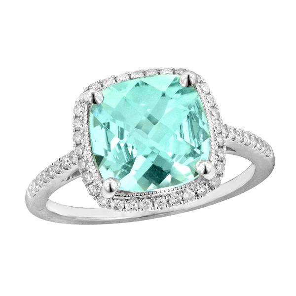 View 14Kw or y/14kr Gold Aquamarine Ring