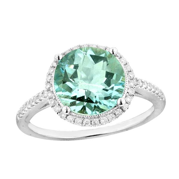 View 14Kw or y/14kr Gold Aquamarine Ring