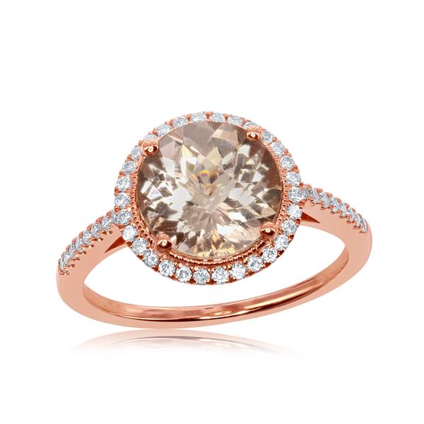 View 14Kw or y/14kr Gold Morganite Ring