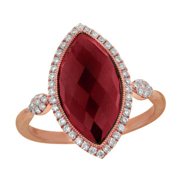 View 14Kw or y/14kr Gold Garnet Ring