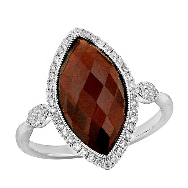 View 14Kw or y/14kr Gold Garnet Ring