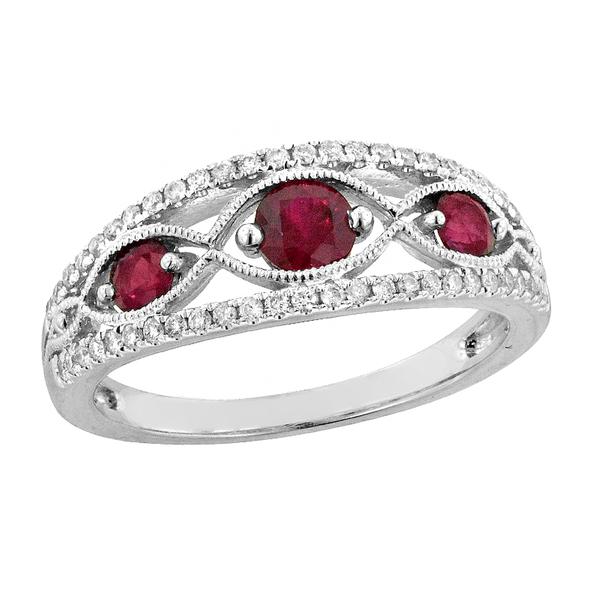 View 14Kw or y/14kr Gold Ruby Ring