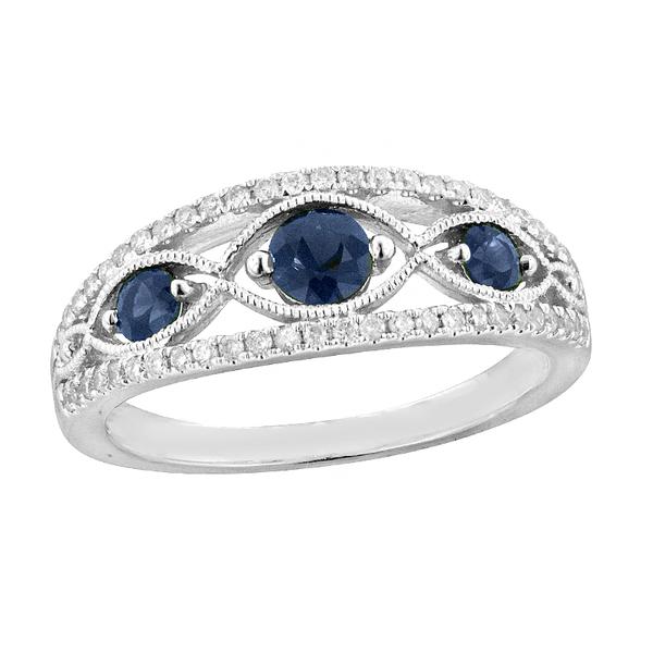 View 14Kw or y/14kr Gold Sapphire Ring