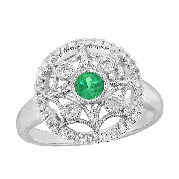 View 14Kw or y/14kr Gold Emerald Ring