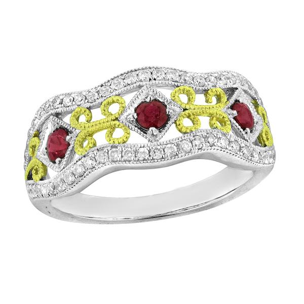 View 14Kw or y/14kr Gold Ruby Ring