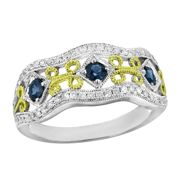 View 14Kw or y/14kr Gold Sapphire Ring