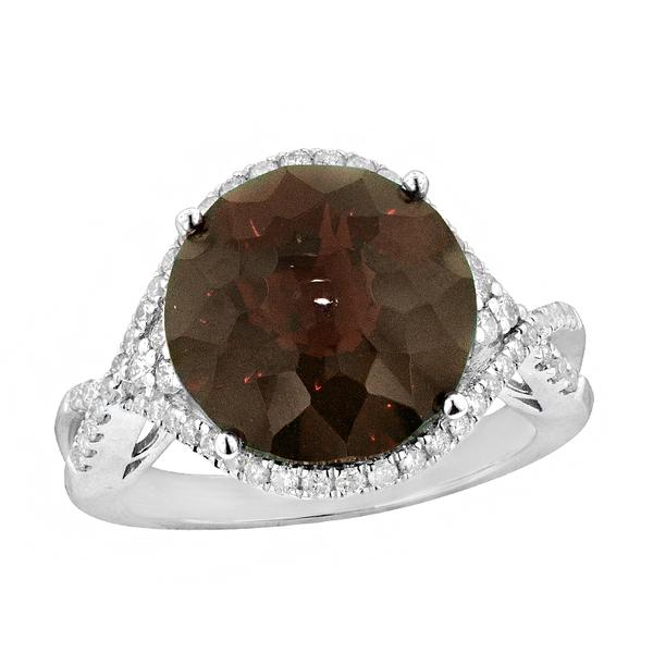 View 14Kw or y/14kr Gold Garnet Ring