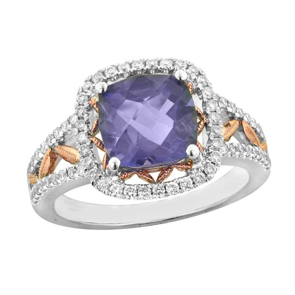 View 14Kw or y/14kr Gold Amethyst Ring