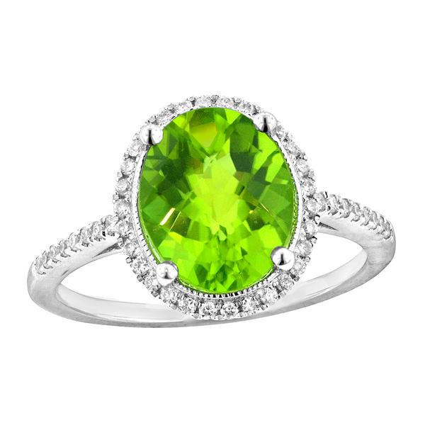 View 14Kw or y/14kr Gold Peridot Ring