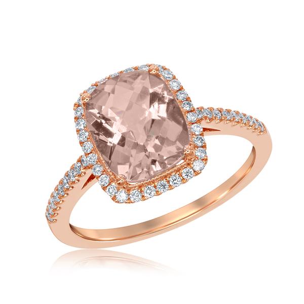 View 14Kw or y/14kr Gold Morganite Ring