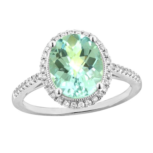 View 14Kw or y/14kr Gold Aquamarine Ring