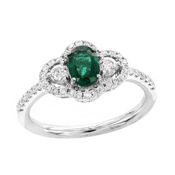 View 14Kw or y/14kr Gold Emerald Ring