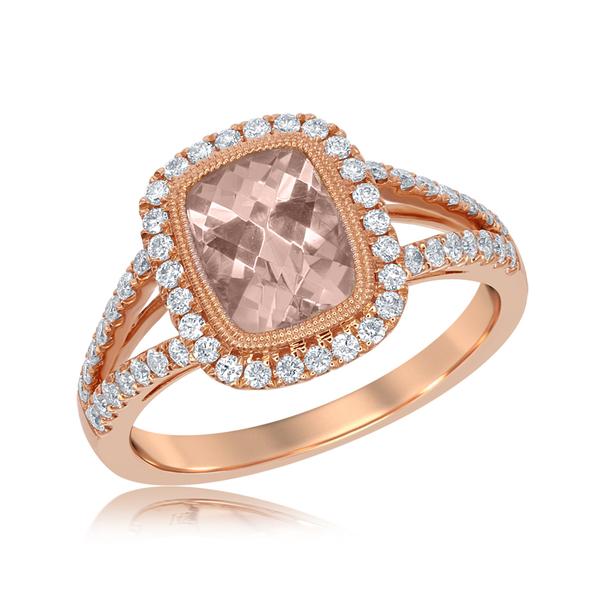 View 14Kw or y/14kr Gold Morganite Ring