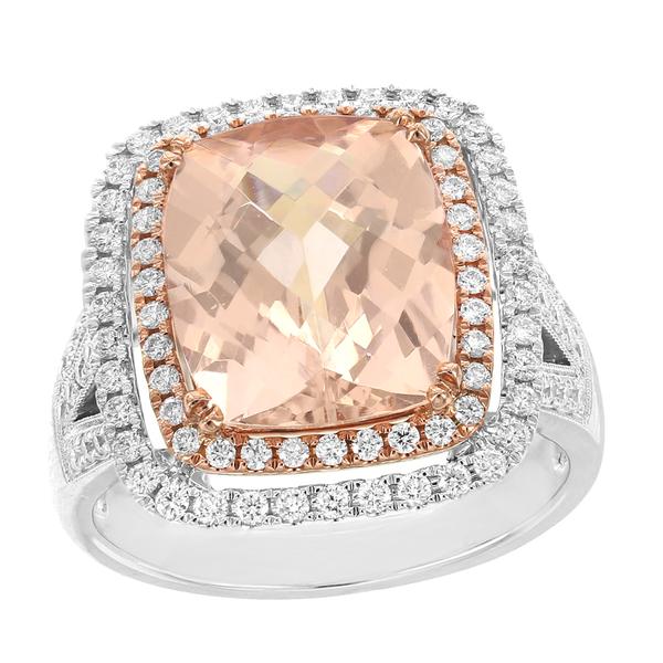 View 14Kw or y/14kr Gold Morganite Ring