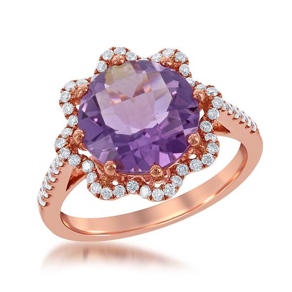 View 14Kw or y/14kr Gold Amethyst Ring